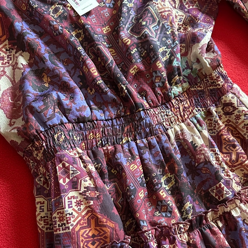 Heartloom Long Sleeve Patchwork Pattern Dress - P… - image 3